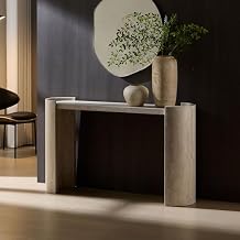 SOFTSEA Modern Sofa Table Behind Couch, 53.15'' Marble Pattern Entryway Table with Spacious Top, Narrow Console Table with Legs, for Living Room Hallway Foyer, Marble