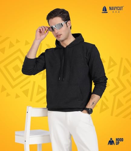 Image of Cotton Hoodies for Men | Pullover | Winter Wear | Hoodie | Hooded Sweatshirt | Kangaroo Pockets Hoodie|Regular Fit |Size S- 2XL