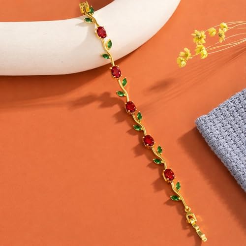 Image of SALVE Coquette Golden Tulip Bracelet for Women Stylish | Anti Tarnish Jewellery for Women, Hand Wristlet for Girls | Aesthetic Accessories for Girls, Valentine's Gift for Girlfriend