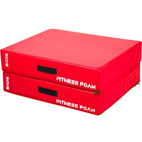 Happybuy 10inch Barbell Crash Cushion Pads, Weightlifting Protector Falling Pads, Red Cushioned Foam Mat,for Olympic Weightlifting One Pair