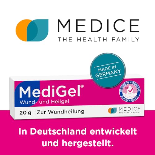 MediGel 20 g zur Wundheilung - bei akuten Wunden - reduziert die Narbenbildung - ohne Klebegefühl - Hydroaktives Lipogel mit Zink & Eisen