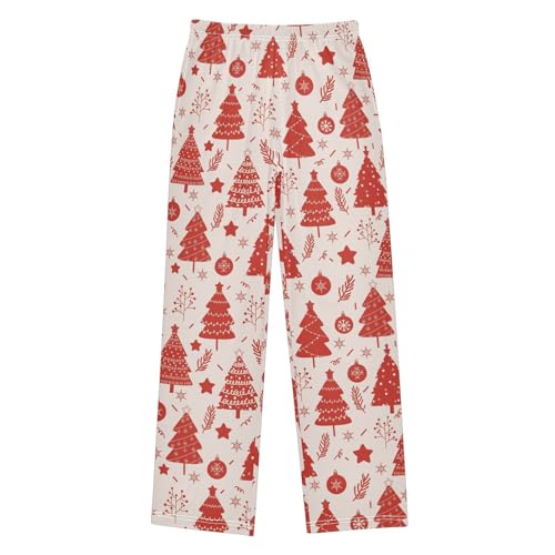 Boys' Pants Christmas Tree Snowflake Long Bottoms Jogger Pants Elastic Waist Trousers with Pockets S-XL