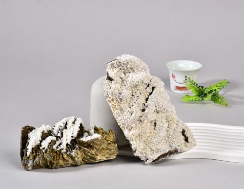 Image of AMOYSTONE Siderite Crystal Cluster Large Decorative Stone Quartz Ore Specimen with Stand 1.7-2 Lbs, Healing Crystal Healer Lover Witchcraft Feng Shui