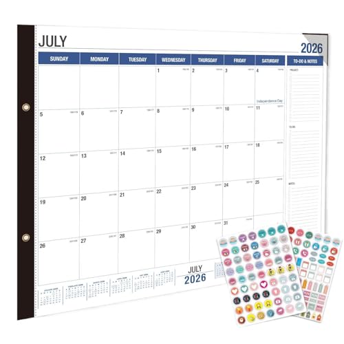 Calendario grande 2026-2027 ideal para el estudio, hogar y el dormitorio