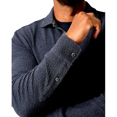 johnnie-O Men's Ruettiger Knit Shacket, Indigo3