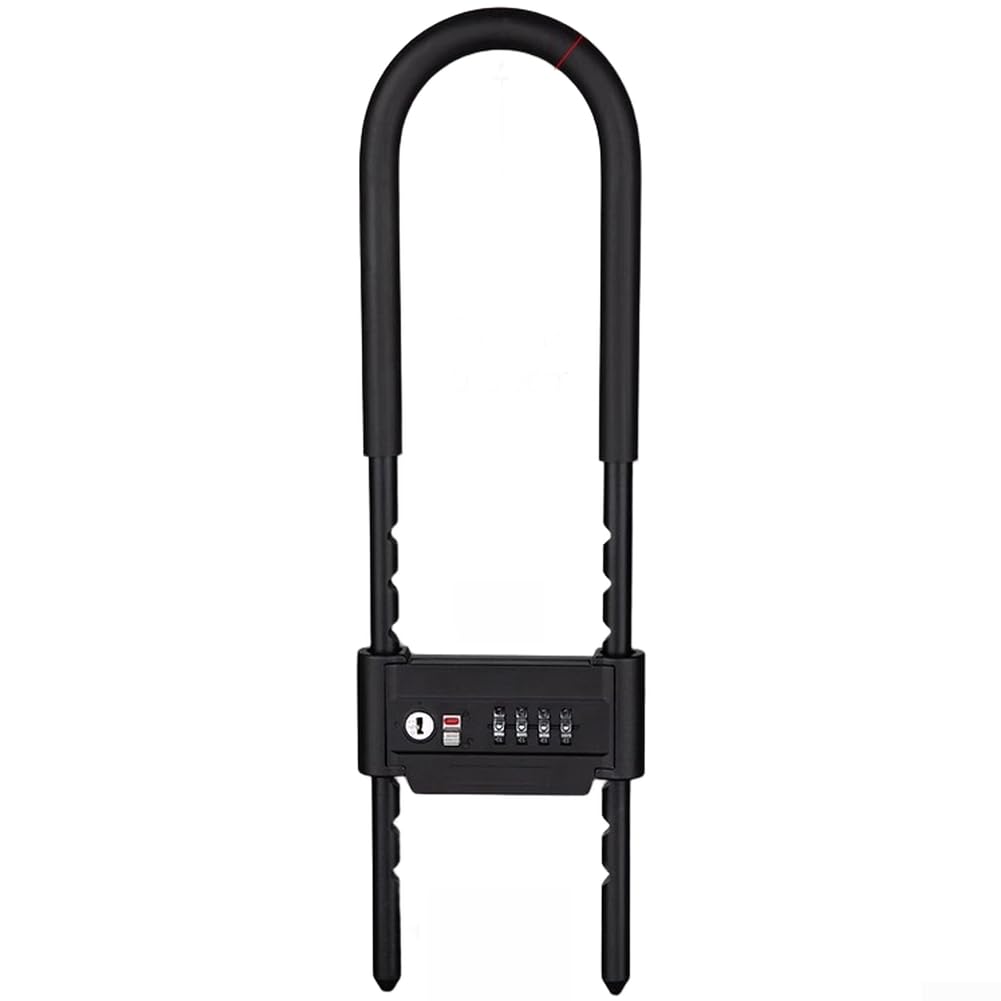 Cadenas de sécurité étanche à combinaison en U avec anse réglable de 160 mm à 300 mm pour portes en verre, cadenas de sécurité antivol avec code à 4 chiffres, construction robuste en acier inoxydable