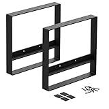 Orgerphy 18” Black Square Metal Bench Legs (2PCS)| Heavy Duty Metal Table Legs Furniture Legs| Mid C