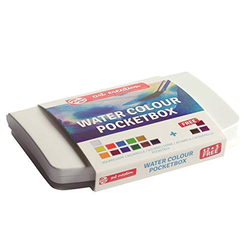 Talens Art Creation - Caja de acuarelas de bolsillo con 15 recipientes...