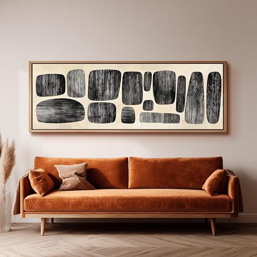 Blocs noirs tableau mural abstrait pour créer une atmosphère zen et cosy - 3
