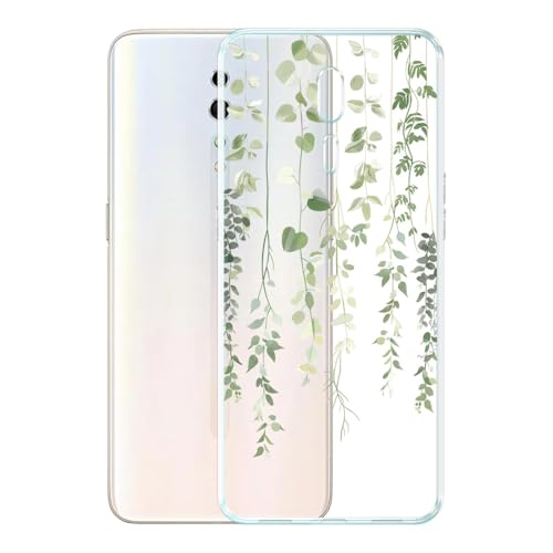 WUACYEAMING Custodia Compatibile con Oppo Reno Z Cover,Trasparente Aesthetic Fiore Disegni Custodia, Antiurto, Anti-Graffio e Retro TPU 10