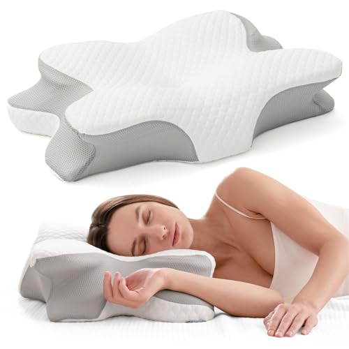 Alcedo Cervical Pillow for Cozy Sleep and Neck Pain Relief Odorless Ergonomic Memory Foam Pillow Orthopedic Bed Pillow for Side Back & Stomach Sleepers