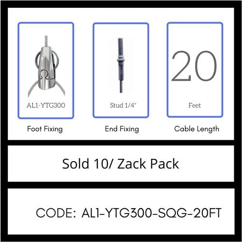 GRIPPLE UL Approved Angel Y-Toggle Hanger, Sold 10/Zack Pack, Made in USA (AL1-YTG300-SQG-20FT)