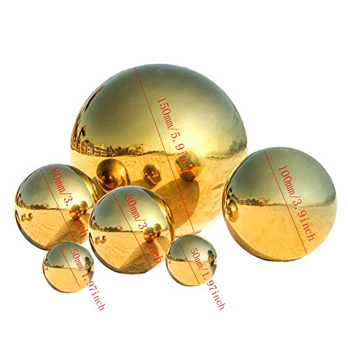zosenda 6 stuks 50-150 mm spiegelgepolijste holle bal reflecterende tuinbol, voorgeboorde blikklok voor huis, tuin, decoratie - Afbeelding 3