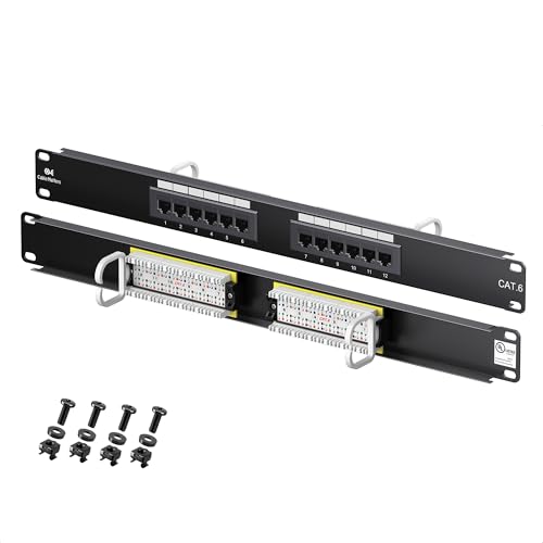 Cable Matters [UL Listed] 12 Port Patch Panel Wall Mount or Rackmount IU Cat6 RJ45 Patch Panel for 10 Gb Ethernet Works with 19 Racks/Cabinets/Wall-Mount Brackets