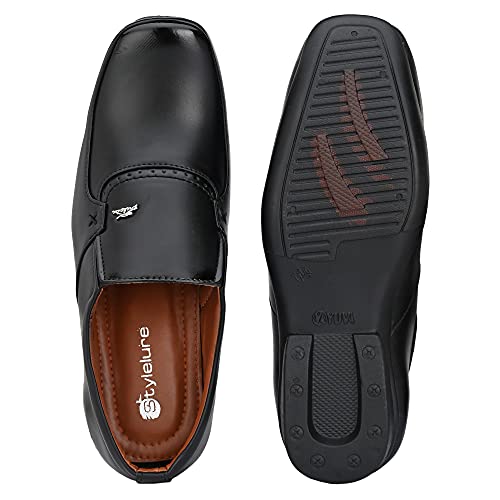 Image of Stylelure Synthetic Leather Formal Shoes for Men(Black)