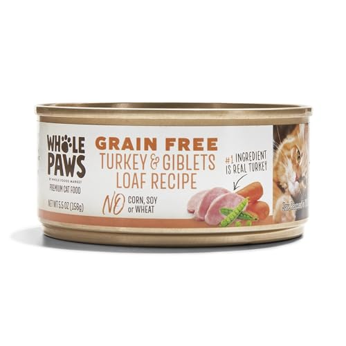 Whole Paws Grain-Free Wet Cat Food Turkey & Giblets Loaf Recipe 5.5 Ounce