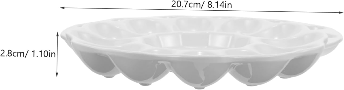 Easter Egg Serving Tray Ceramic Deviled Egg Platter Decorative Appetizer Dish for Holidays Dishwasher Safe for Parties Gatherings