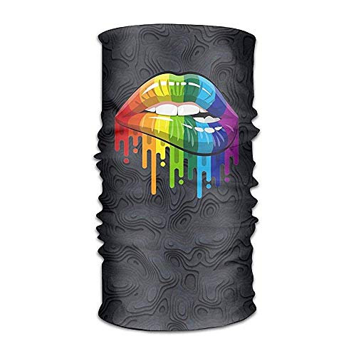 EJjheadband Rainbow Lip 16-in-1 Magic Scarf,Face Mask,Fishing Mask,Thin Ski Mask,Neck Warmer Balaclava Bandana Raves,Dust,Riding Bike,Motorcycle,Outdoor Activities