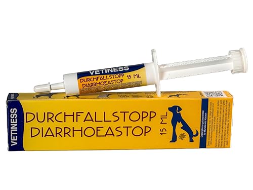 vetiness EnteroFit Durchfallstopp Paste für Hunde 15 ml – bei akutem Durchfall Hund und Darmstörungen – Diätergänzungsfuttermittel mit Aktivkohle, Bentonit und Probiotikum - Magen Darmflora Hund