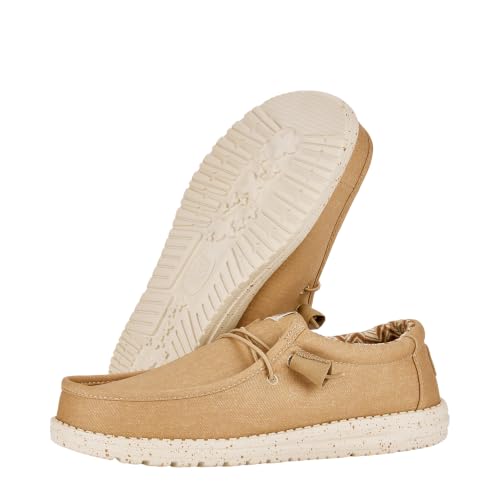 Image of HEYDUDE Men's Wally Stretch Canvas Loafers | Lightweight Slip On Shoes | Casual Walking, Travel & Everyday Style