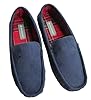 DUNLOP Mens Boris Moccasin Slippers Tartan Lining Navy size 9 UK #1