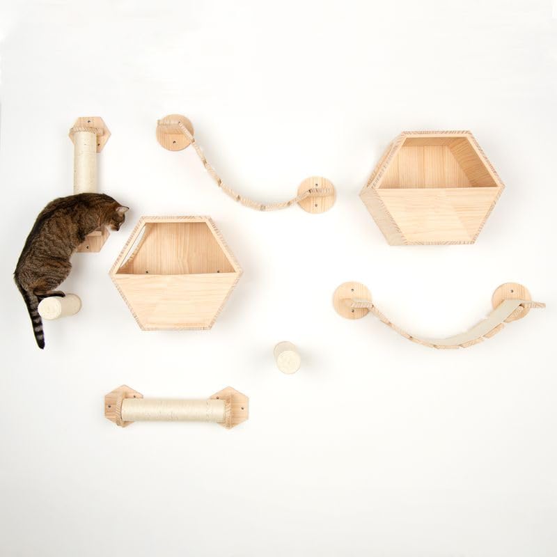 Modern Living Kratzmöbel Phoebe | Katzen Parkour zur Wandmontage | Kratzstamm | Ø8,6 x 40cm