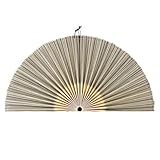 Bamboo Half Circle Window Shade, Arched Windows Shade, Fan Shaped Blinds for Half moon Coverings, Light Filtering Pleated Shade Half Circle, No Tool No Drill, Easy to Cut and Install (Gray 48inch)