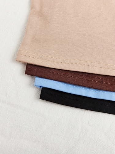 Milumia Girl's 4 Pack V Neck Sleeveless Solid Basic Fitted Crop Tops3