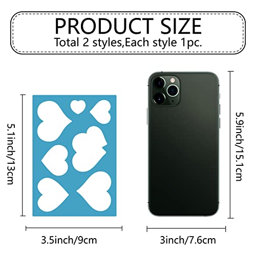 GORGECRAFT 2 Styles Jewelry Shape Template Reusable Earrings Making Plastic Hearts Cutouts Cutting Stencil Lapidary Templates for Cabochons Bracelets Earrings Making Jewelry DIY Crafts Favors - Image 2