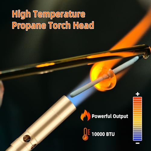 Image of Propane Torch Head with Flint Striker, Solid Brass Brazing Torch
