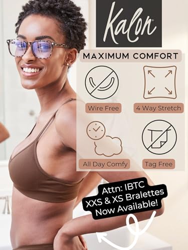 Image of Kalon Women's 4 Pack Demi Padded Bralette Wireless Comfortable Bra