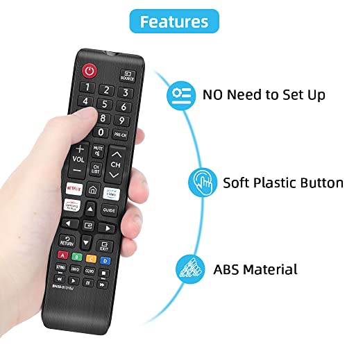 BN59-01315J Replace Remote for Samsung Smart TV Remote Control and Samsung LED LCD QLED 4K 8K UHD 3D HDTV HDR Curved Crystal Smart TV with Netflix, Prime Video, Samsung TV Plus Button view 6