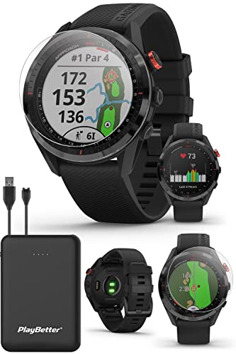Garmin Approach S62 Black Premium GPS Golf Watch Power Pack - All You Need for the Course