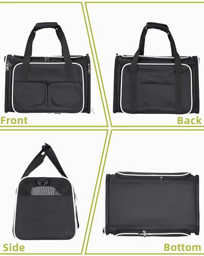 Katzen Transportboxen Faltbar, Katzentransportbox mit Abnehmbarem Plüschkissen, Katzentransporttasche L 45 * 31 * 6 cm,Haustiertragetasche mit Haustiermatte Hundetragetasche