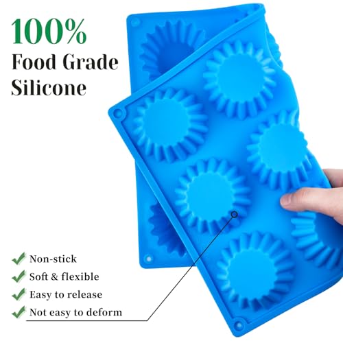 CLUEWR 3 PCS Peanut Butter Cup Molds, 12 Cavity Non-stick Silicone Chocolate Candy Molds for Fat Bombs