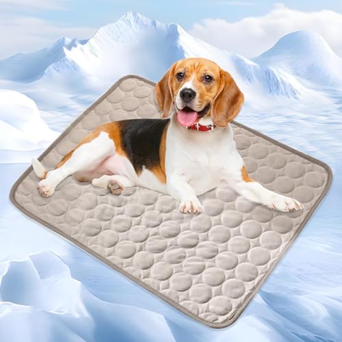 Tapete de refrigeración para perros, lavable, portátil, para mascotas, perros y gatos, tapete de dormir para uso en interiores y exteriores, mantiene la refrigeración para mascotas (gris, 19.7