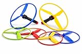 STUWU Flugkreisel Set Kinder – 2 Sets mit 2 Abschießern & 6 Flugscheiben – Propeller Spielzeug – Outdoor Spiel Garten – Wurfspiel – Geschenk für Jungen & Mädchen ab 3 Jahren