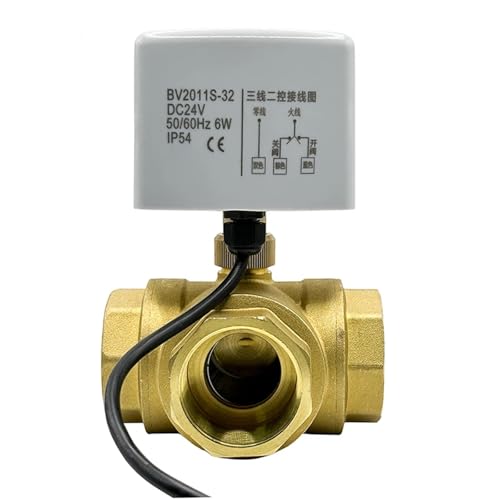Válvula de bola motorizada DN50 de latón de 3 vías tipo L 24VDC 2
