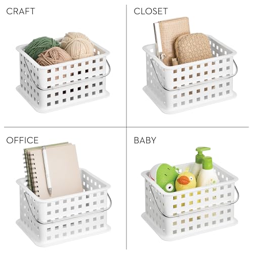 Corbeille rangement iDesign blanche petit format pour douche - 8