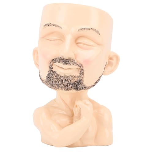 Plplaaoo Jardinera de resina cara de planta