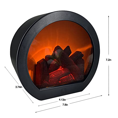 Gsy Fireplace Decorative Lantern , Fireplace Light Led Simulation Log Flame Effect , Touch Switch And Usb Powered Fireplace Lantern For Home Decor Indoor Christmas Ornament #TOP1