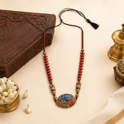 Image of Handcrafted Tribal Dhokra & Floral Charm Necklace Collection | Artisan Brass, Glass & Contemporary Statement Necklaces for Women | Ethnic, Elegant & Artistic Jewelry