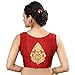 Madhu Fashion Womens Poly Raw Silk Embroidered Sleeveless Readymade Saree Blouse (34, Maroon)