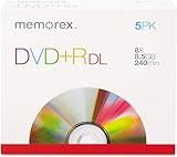 Memorex 05835 Dual Layer DVD+R Disc, 5/Pack. Memorex (05835) Double Layer Recordable DVD+R Discs, 8x recording speed, 8.5GB, 5/pack Memorex 05835