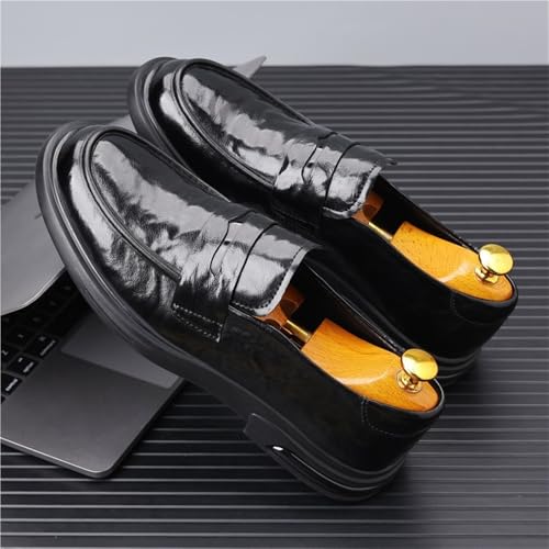 Men's Vintage Shoes Vegan Leather Evening Round Toe Solid Color Working Non Slip Block Heel Anti-Slip Slip Resistant Shoe Slip On2