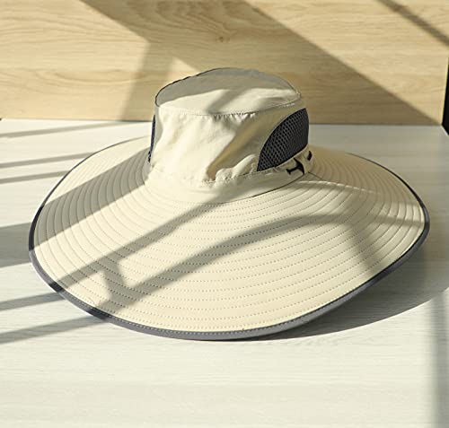 Image of HUAMULAN Wide Brim Sun Hats Men and Women Bucket Safari Fishing Hat for Hiking Garden Lawn Work Camping Outdoor