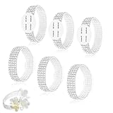 6 Pieces Rhinestone Wrist Corsage Bands - Sparkly Bridal Wrist Corsage Bracelets for Wedding Bridesmaid...