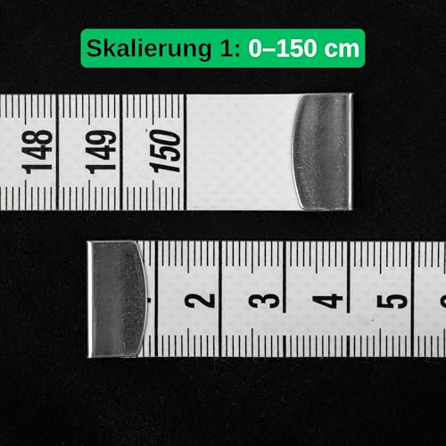 Schneidermaßband, 1 Stück, 2 in 1 Maßband mit CM und Zoll Skalierung, universal Massband mit 150 cm Gesamtlänge, Ausmessung von Kleidung, Körper-Fett, Rollmaßband, Messband, aus Glasfieber Kunststoff