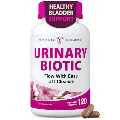 Supermed Research UTI Supplement – Bladder & Urinary Tract Health for Women with D-Mannose, Cranberry, Uva Ursi, Olive Leaf, Marshmallow Root and Oregano – Non-GMO Vegan UTI Pills (120 Capsules)