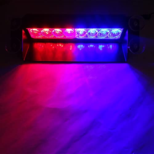 Rear Tail Light Brake Light Dc12V 8 Led Red Blue Yellow White Car Strobe Lights Police Flashing Warning Light Auto Led Emergency Lamp 3 Flash Mode Fog Light Stop Light (Color : Red And Blue) #TOP4